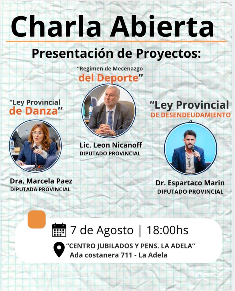 Diputados del FreJuPa visitarán La Adela para presentar proyectos legislativos y mantener reuniones con instituciones y vecinos
